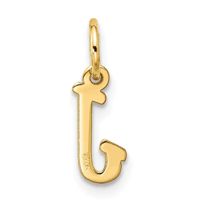 10k Yellow Gold Small Script Initial J Charm TreasureFineJewelers Charm Necklaces