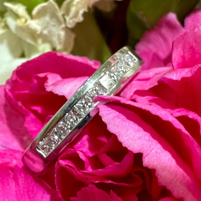 14 Karat White Gold Princess Cut Diamond Band 11000342 ONeills Estate Jewelry Rings 14 Karat White Gold Princess Cut Diamond Band 11000342 ONeills Estate Jewelry Rings