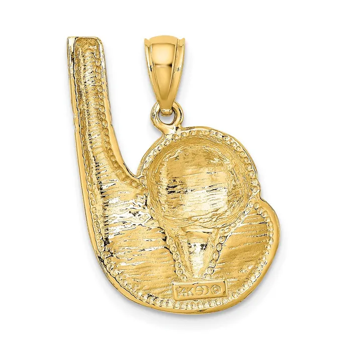 14K 2D Golf Club and Ball On Tee Charm TreasureFineJewelers Charm Necklaces