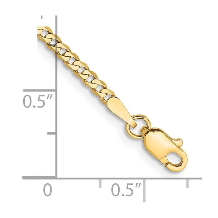 14K 7 inch 22mm Flat Beveled Curb with Lobster Clasp Bracelet TreasureFineJewelers Bracelets