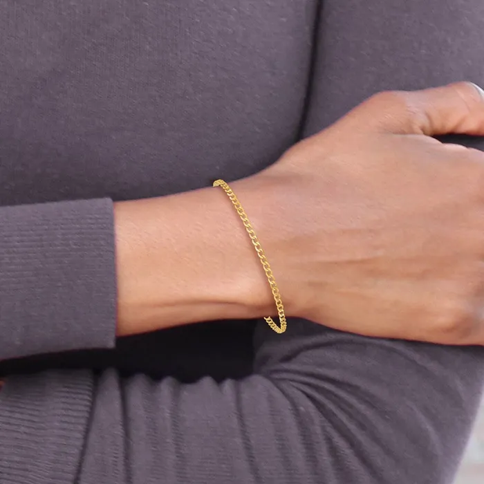 14K 7 inch 22mm Flat Beveled Curb with Lobster Clasp Bracelet TreasureFineJewelers Bracelets