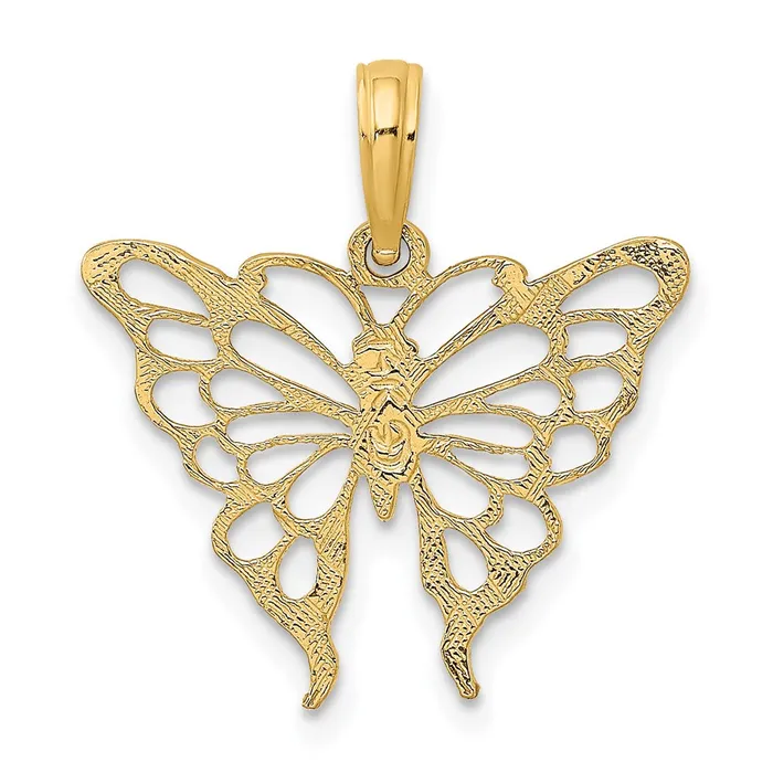 14K Butterfly Charm TreasureFineJewelers Charm Necklaces