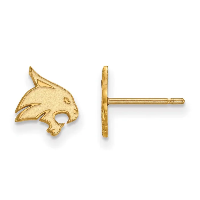 14k Gold Texas State University Bobcat Extra Small Post Earrings TreasureFineJewelers Earrings 14k Gold Texas State University Bobcat Extra Small Post Earrings TreasureFineJewelers Earrings