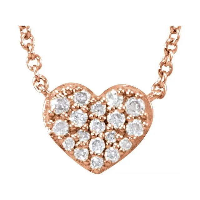 14K Rose 110 CTW Diamond Heart 18 Necklace TreasureFineJewelers Necklaces 14K Rose 110 CTW Diamond Heart 18 Necklace TreasureFineJewelers Necklaces