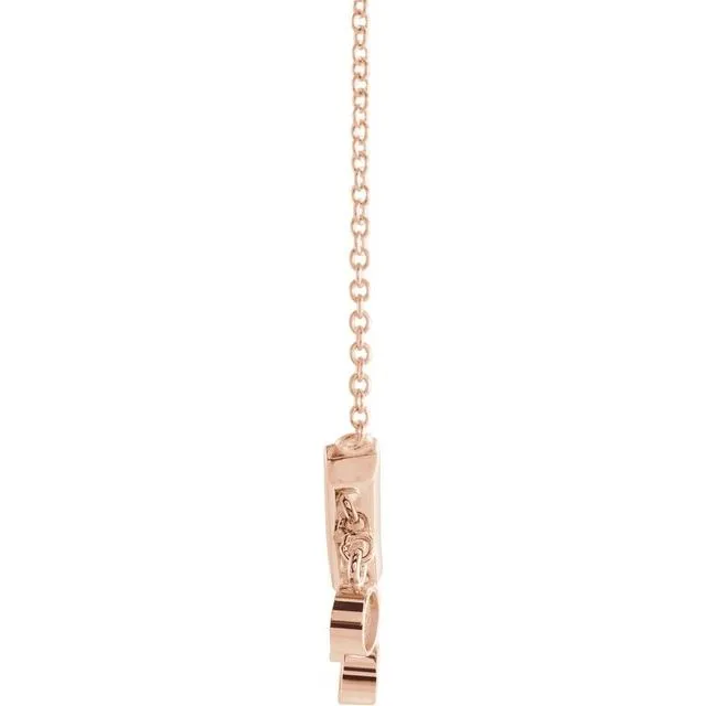 14K Rose Gold 13 CTW Natural Diamond V Bar 18 Necklace TreasureFineJewelers Necklaces