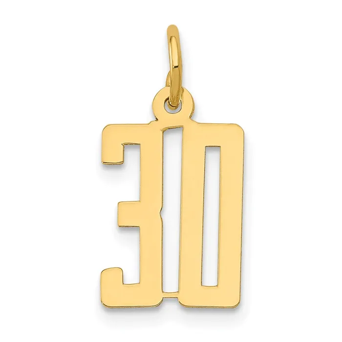 14k Small Elongated Number 30 Charm TreasureFineJewelers Charm Necklaces 14k Small Elongated Number 30 Charm TreasureFineJewelers Charm Necklaces