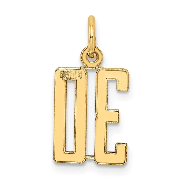 14k Small Elongated Number 30 Charm TreasureFineJewelers Charm Necklaces