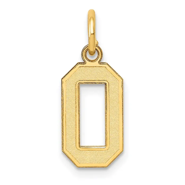 14k Small Satin Number 0 Charm TreasureFineJewelers Charm Necklaces