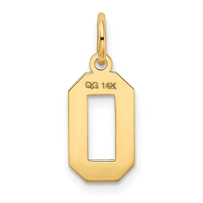 14k Small Satin Number 0 Charm TreasureFineJewelers Charm Necklaces