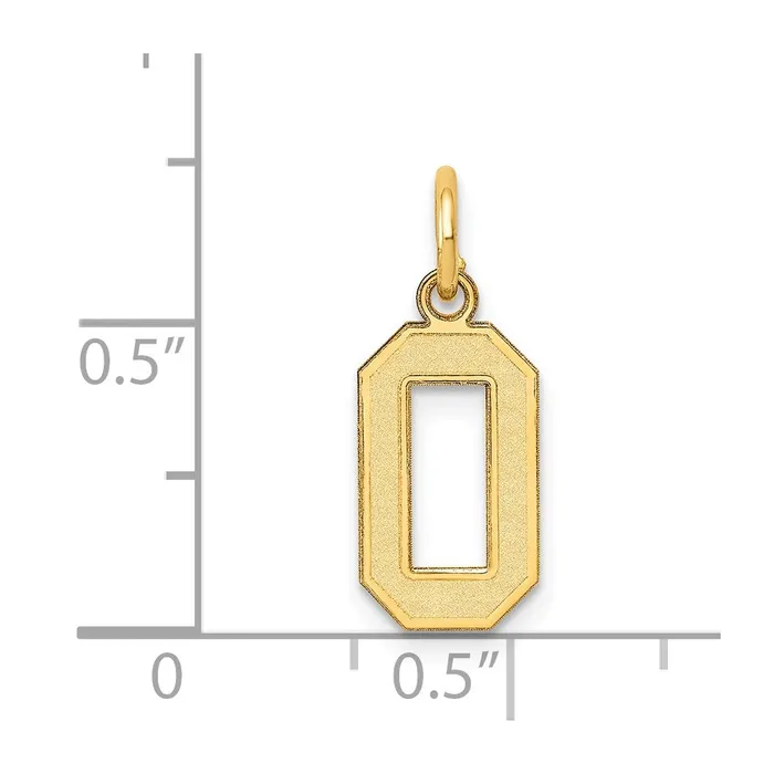 14k Small Satin Number 0 Charm TreasureFineJewelers Charm Necklaces