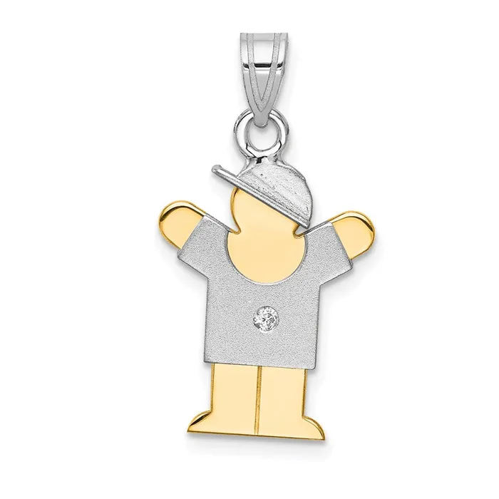 14k Twotone A Diamond Kid Pendant TreasureFineJewelers Rings