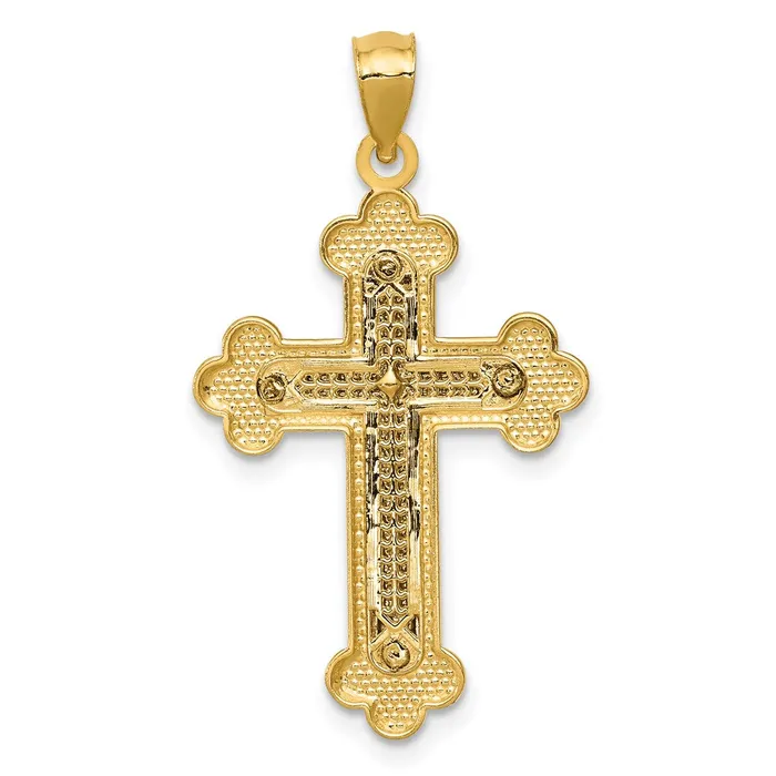 14k Twotone Budded Cross Pendant TreasureFineJewelers Rings