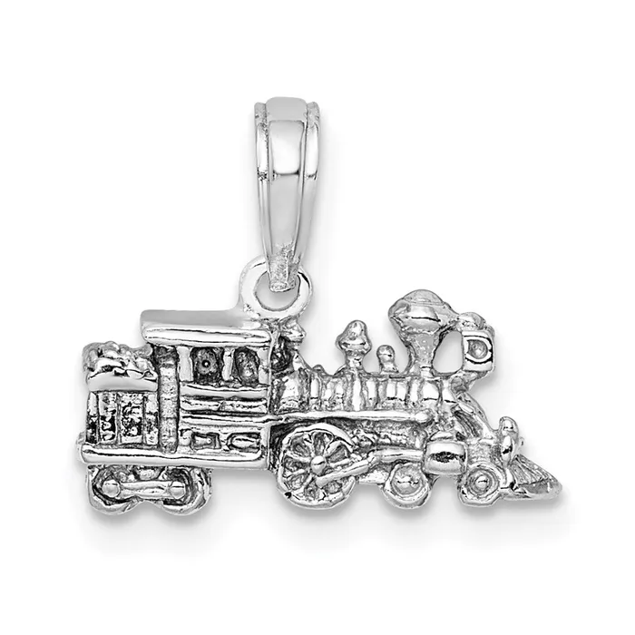 14K White Gold 3D Miniature Train Charm TreasureFineJewelers Charm Necklaces 14K White Gold 3D Miniature Train Charm TreasureFineJewelers Charm Necklaces