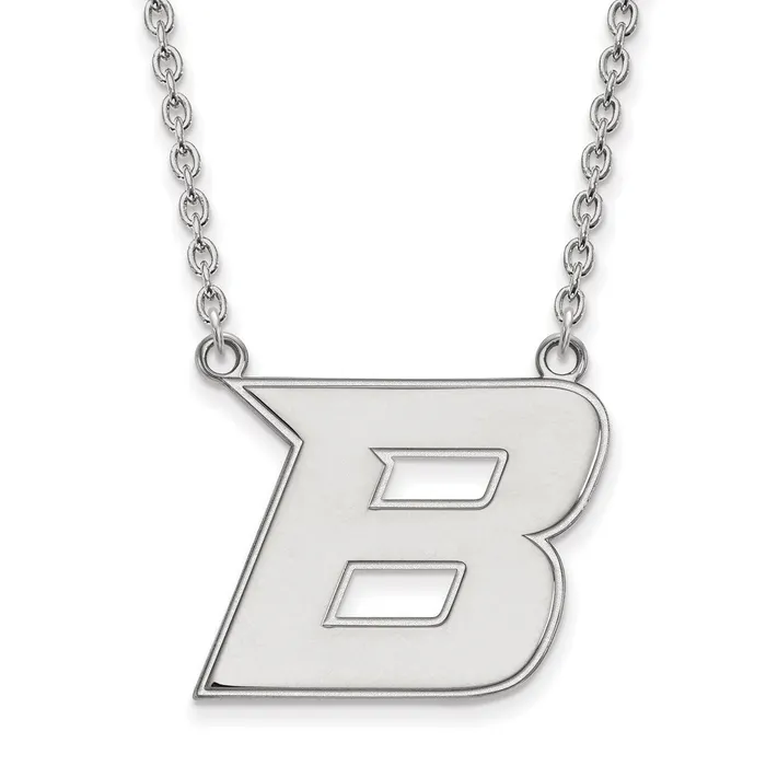14K White Gold Boise State University Large Pendant with Necklace TreasureFineJewelers Necklaces 14K White Gold Boise State University Large Pendant with Necklace TreasureFineJewelers Necklaces