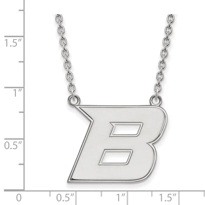 14K White Gold Boise State University Large Pendant with Necklace TreasureFineJewelers Necklaces