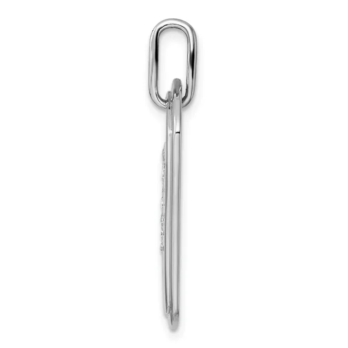 14K White Gold Diamond Initial T Dog Tag Charm TreasureFineJewelers Charm Necklaces