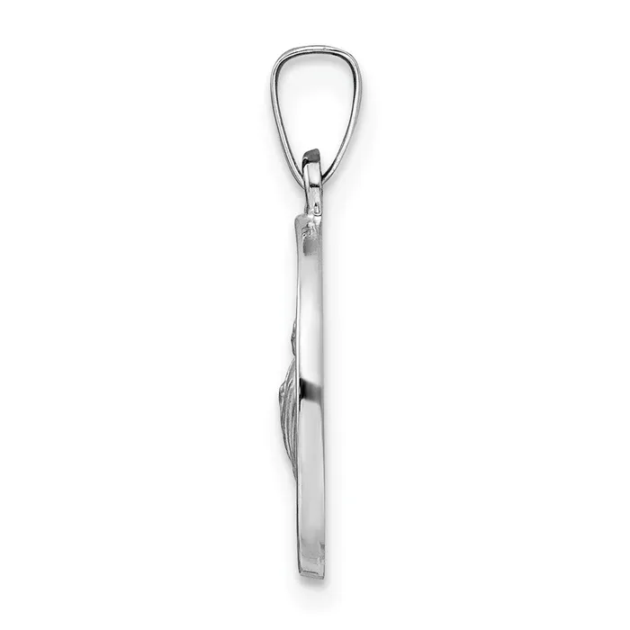 14k White Gold Polished and Satin Hollow St Jude Thaddeus Medal Pendant TreasureFineJewelers Necklaces