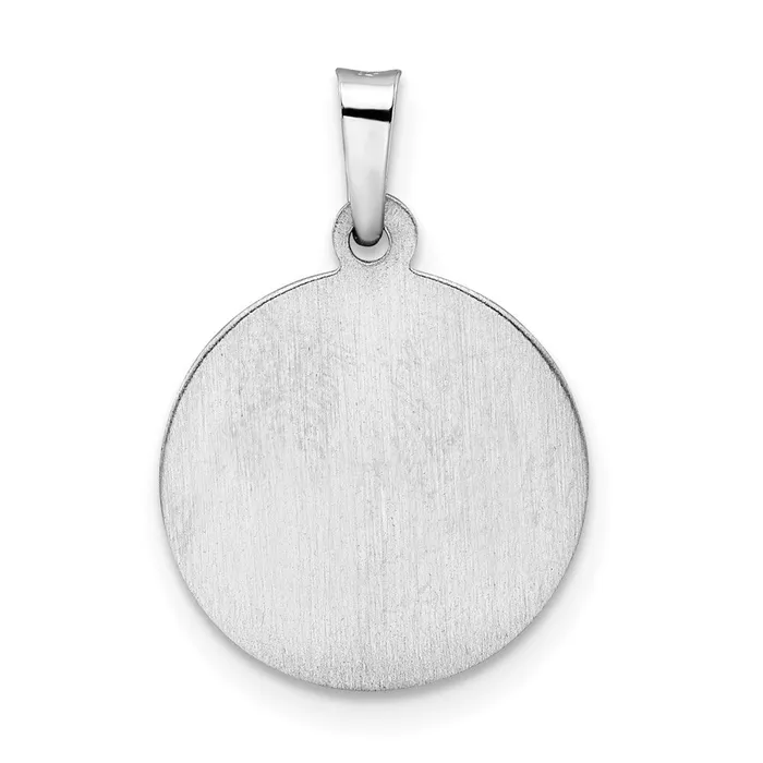 14k White Gold Polished and Satin Hollow St Jude Thaddeus Medal Pendant TreasureFineJewelers Necklaces