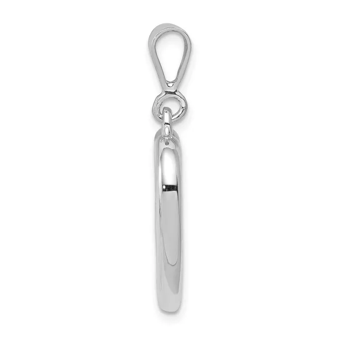 14k White Gold Solid Polished Heart Pendant TreasureFineJewelers Necklaces
