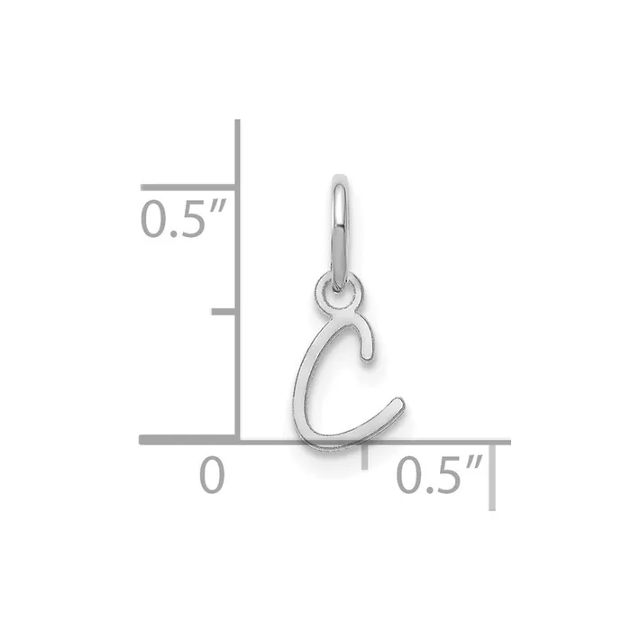 14k White Gold Upper case Letter C Initial Charm TreasureFineJewelers Charm Necklaces