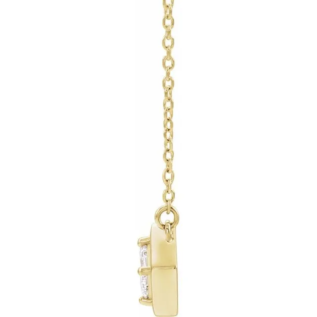 14K Yellow Gold 14 CTW Natural Diamond Geometric 18 Necklace TreasureFineJewelers Necklaces