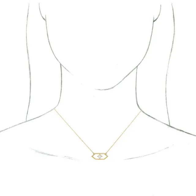 14K Yellow Gold 14 CTW Natural Diamond Geometric 18 Necklace TreasureFineJewelers Necklaces