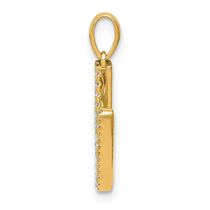14k Yellow Gold Diamond Letter V Initial Pendant TreasureFineJewelers Necklaces