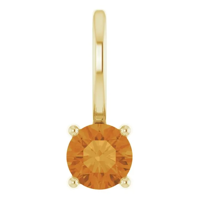 14K Yellow Gold Imitation Citrine Solitaire CharmPendant TreasureFineJewelers Charm Necklaces 14K Yellow Gold Imitation Citrine Solitaire CharmPendant TreasureFineJewelers Charm Necklaces