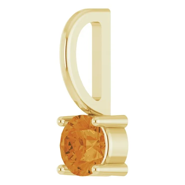 14K Yellow Gold Imitation Citrine Solitaire CharmPendant TreasureFineJewelers Charm Necklaces