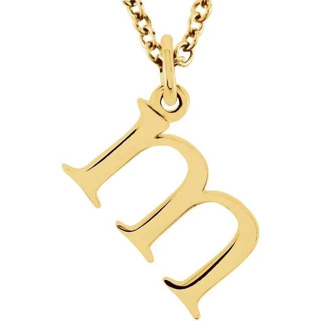 14K Yellow Gold Lowercase Initial m 16 Necklace TreasureFineJewelers Necklaces 14K Yellow Gold Lowercase Initial m 16 Necklace TreasureFineJewelers Necklaces