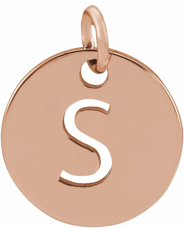 18K Rose GoldPlated Sterling Silver Initial S 10 mm Disc Pendant TreasureFineJewelers Necklaces 18K Rose GoldPlated Sterling Silver Initial S 10 mm Disc Pendant TreasureFineJewelers Necklaces