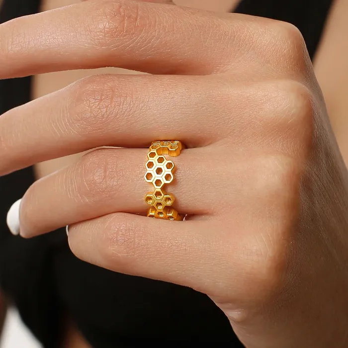 Bracelets Honeycomb With Honey Ring Earrings Necklaces Bracelet Jewelry Sets designed by LifeWithMaK Trendolla Jewelry