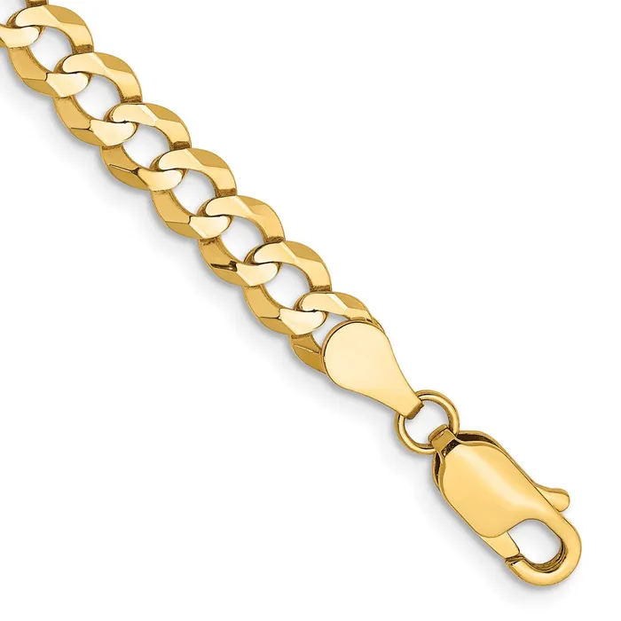 Bracelets TreasureFineJewelers 14K 7 inch 47mm Lightweight Flat Cuban with Lobster Clasp Bracelet Bracelets TreasureFineJewelers 14K 7 inch 47mm Lightweight Flat Cuban with Lobster Clasp Bracelet