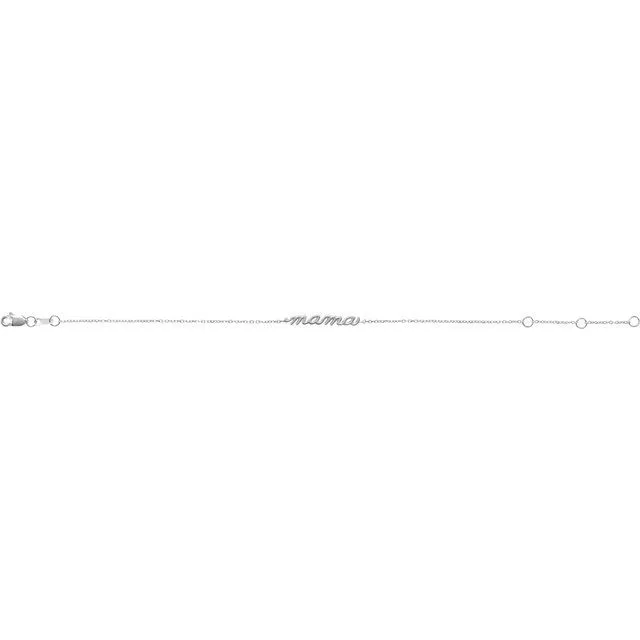Bracelets TreasureFineJewelers 14K White Gold Mama 6 127 12 Bracelet