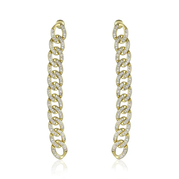 Chain Gang Linear EarringsRhodium vendorunknown Earrings