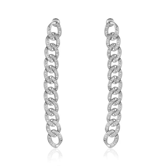 Chain Gang Linear EarringsRhodium vendorunknown Earrings