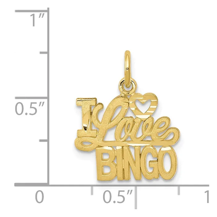 Charm Necklaces 10K I LOVE BINGO Charm TreasureFineJewelers