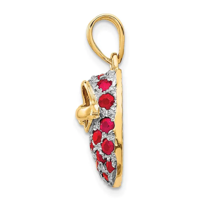 Charm Necklaces 14k Ruby Baby Shoe Charm TreasureFineJewelers
