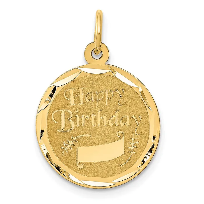Charm Necklaces 14k Yellow Gold HAPPY BIRTHDAY Charm TreasureFineJewelers Charm Necklaces 14k Yellow Gold HAPPY BIRTHDAY Charm TreasureFineJewelers