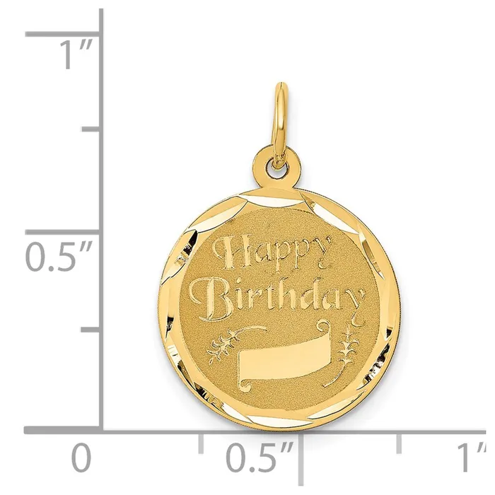 Charm Necklaces 14k Yellow Gold HAPPY BIRTHDAY Charm TreasureFineJewelers