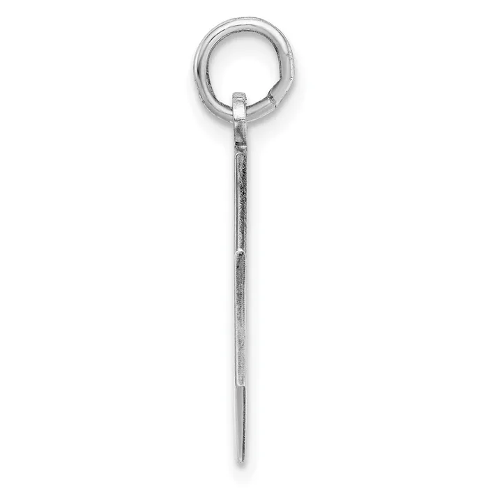 Charm Necklaces SS Rhplt Engraveable Octagon Polished FrontSatin Back Disc Charm TreasureFineJewelers