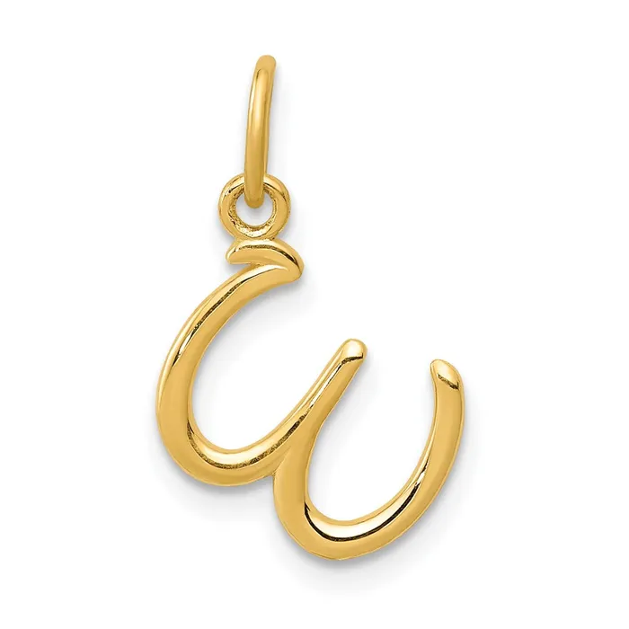 Charm Necklaces TreasureFineJewelers 10k Yellow Gold Letter w Initial Charm Charm Necklaces TreasureFineJewelers 10k Yellow Gold Letter w Initial Charm