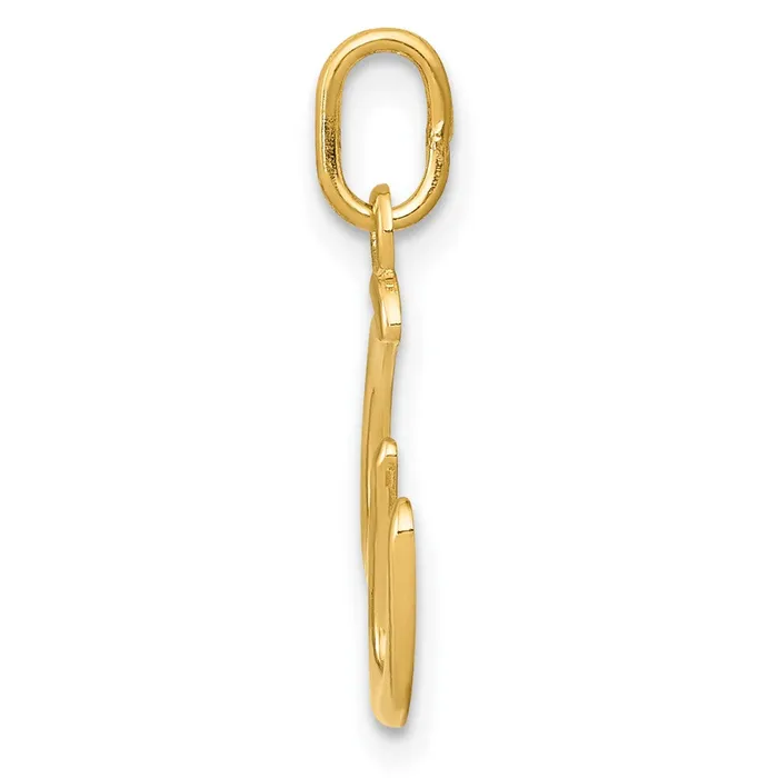 Charm Necklaces TreasureFineJewelers 10k Yellow Gold Letter w Initial Charm