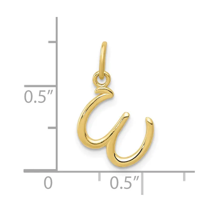 Charm Necklaces TreasureFineJewelers 10k Yellow Gold Letter w Initial Charm