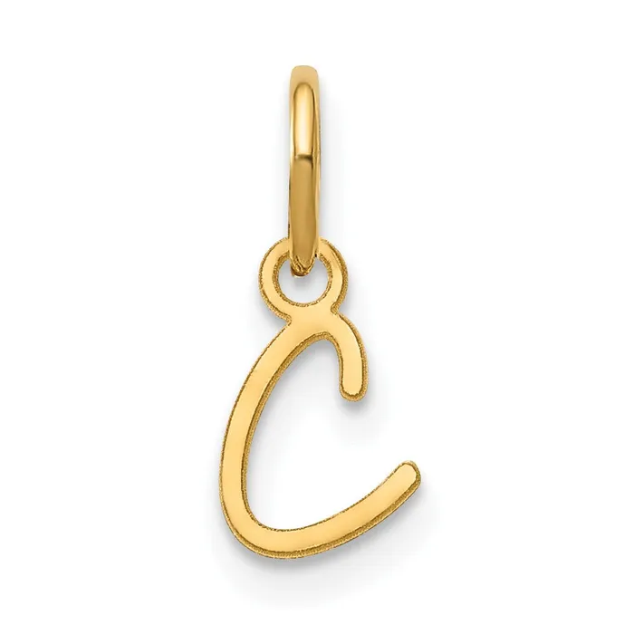 Charm Necklaces TreasureFineJewelers 10k Yellow Gold Upper case Letter C Initial Charm Charm Necklaces TreasureFineJewelers 10k Yellow Gold Upper case Letter C Initial Charm