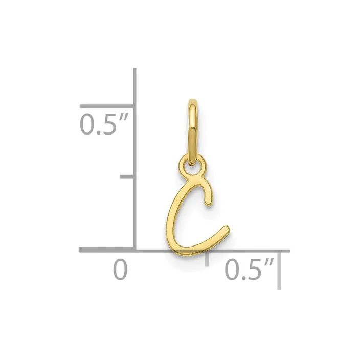 Charm Necklaces TreasureFineJewelers 10k Yellow Gold Upper case Letter C Initial Charm