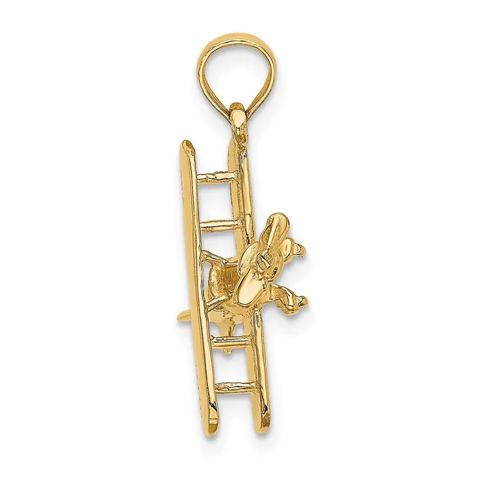 Charm Necklaces TreasureFineJewelers 14k 3D BiPlane Charm
