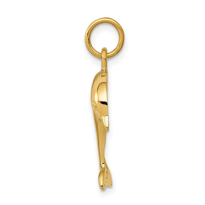 Charm Necklaces TreasureFineJewelers 14k Dolphin Charm