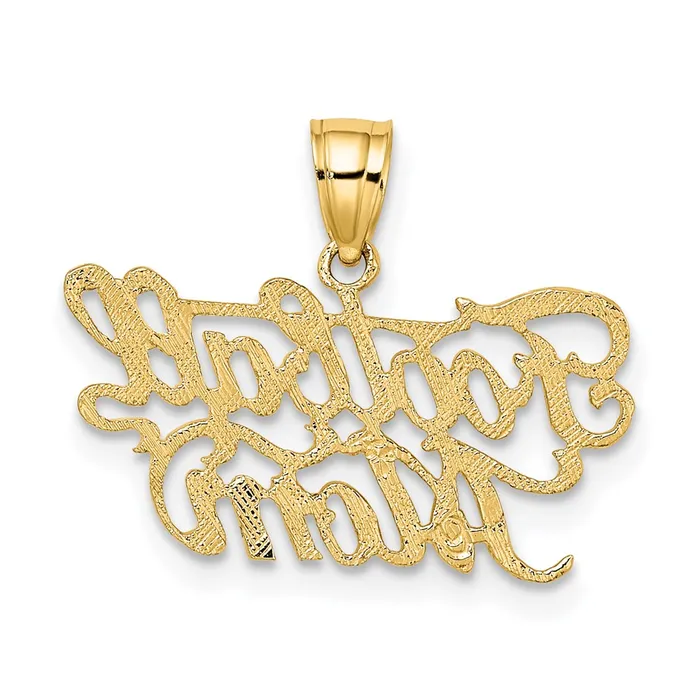 Charm Necklaces TreasureFineJewelers 14K FOOTBALL MOM Charm