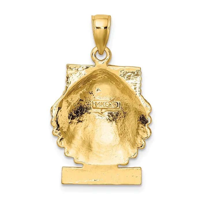 Charm Necklaces TreasureFineJewelers 14K MARCO IS Scallop Shell Charm